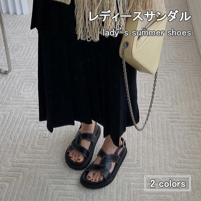 サンダル レディース 夏 フラットサンダル ストラップ ビーチサンダル おしゃれ 夏サンダル フラット底 レトロ 女性 ビーサン ストラップサンダル 美足