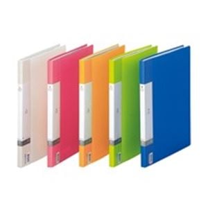 (業務用10セット) LIHITLAB クリアファイル/ポケットファイル (A4/A3) タテ型/サイドイン 40ポケット 固定式 G3401-6 黄緑