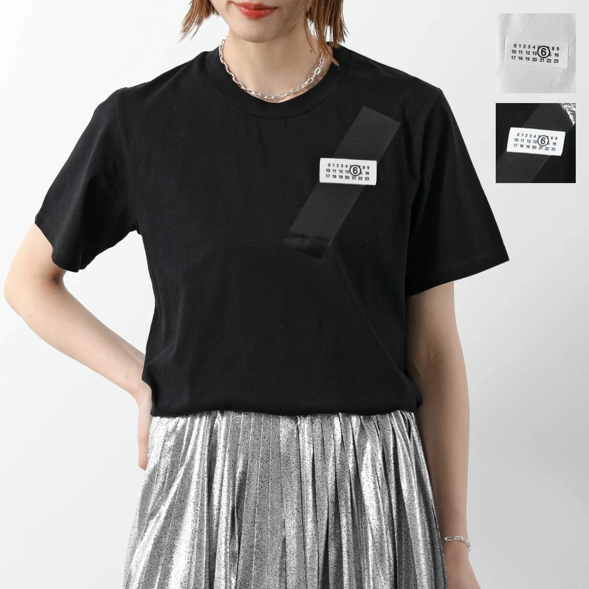 MM6 エムエムシックス メゾンマルジェラ Tシャツ S52GC0336 M20048 レディース 半袖 カットソー ナンバリングロゴT カラー2色