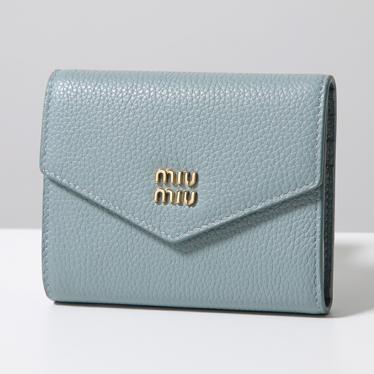 MIUMIU ミュウミュウ 二つ折り財布 5MH040 ADT7 レディース ロゴ ミニ財布 ヴィッテロダイノレザー カラー3色