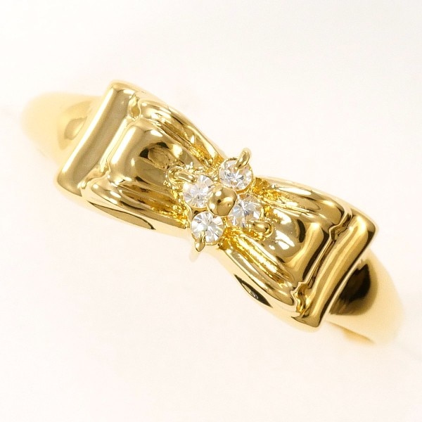 K18 18金 YG リング 9号 ジルコニア 中古