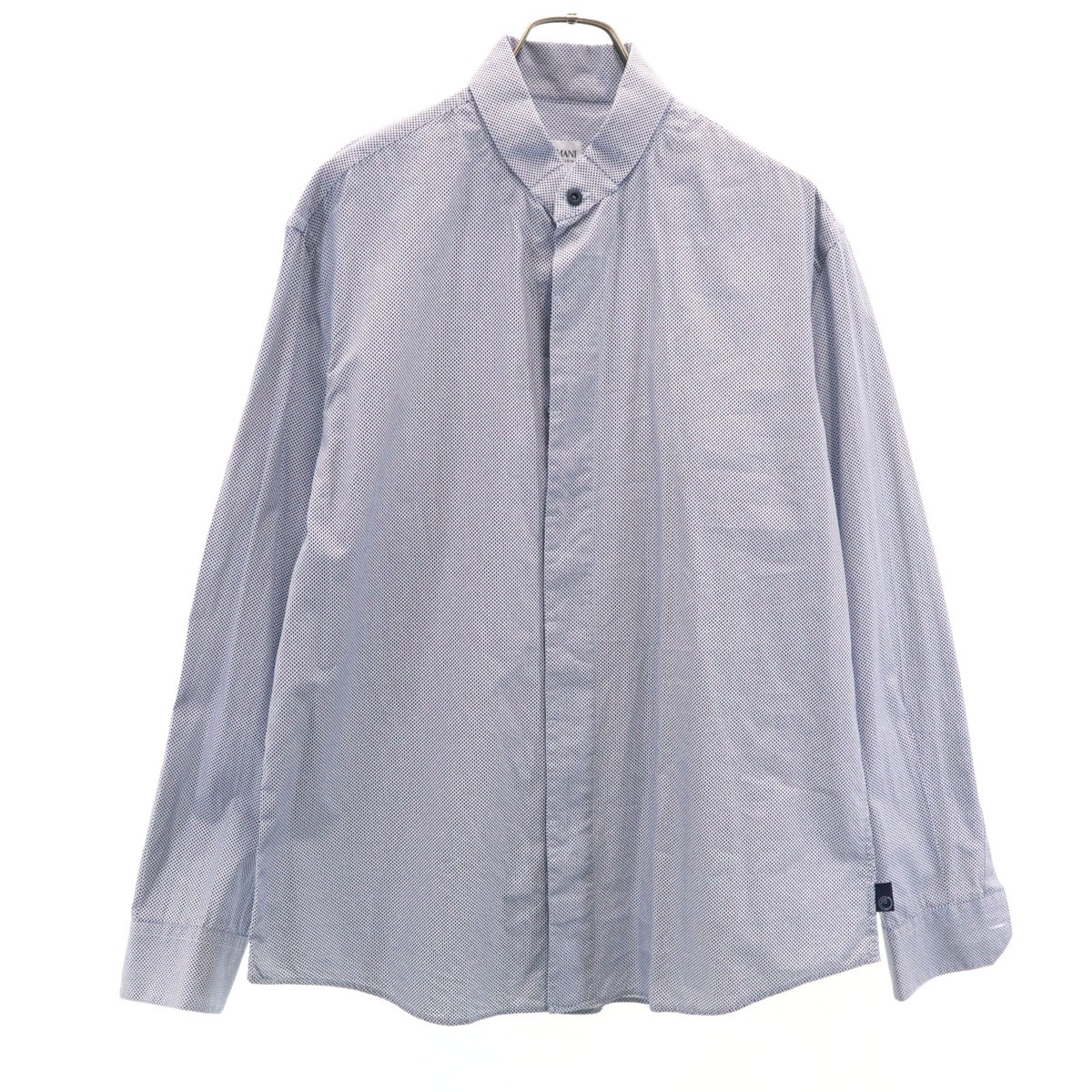 ARMANI COLLEZIONI アルマーニ コレッツィオーネ 長袖 コットンシャツ L ブルー系 メンズ 古着