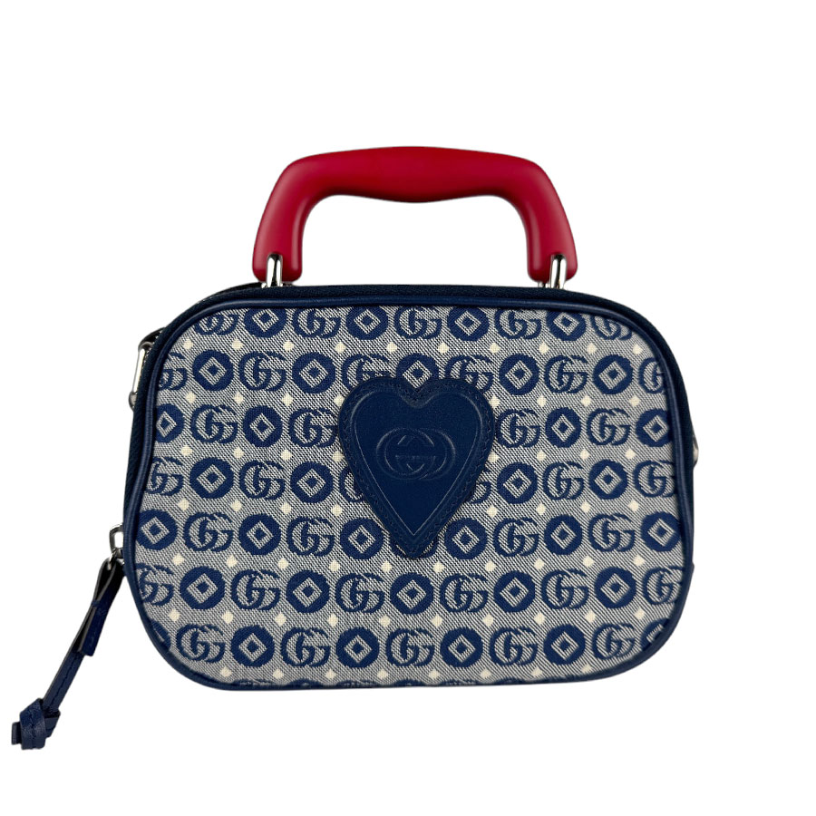 グッチ GUCCI ハンドバッグ ショルダーバッグ チルドレンズ キャンバス/レザー ネイビー/レッド シルバー レディース 704690 z4118 59,880円