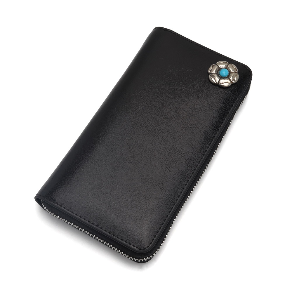 本革 長財布 フラワーコンチョ [l015]