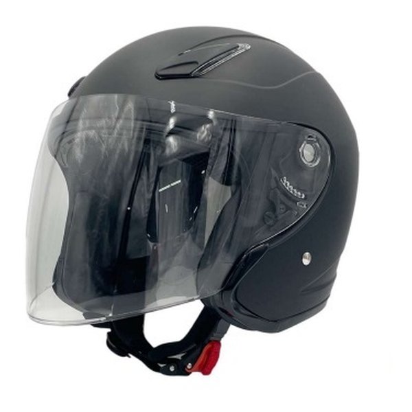 バイク用 ジェットヘルメット マットブラック/Mサイズ YH-004/MATTE BLACK/M