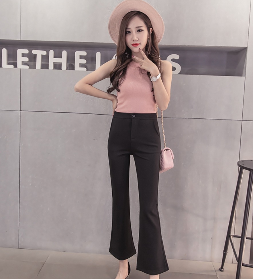 ボトムス デート モテアイテム フレアパンツ クロップド丈 ハイウエスト コットン 可愛い きれいめ 上品 おしゃれ かっこいい 可愛い ラブリー キュート ガーリー クール モード系 4,771円