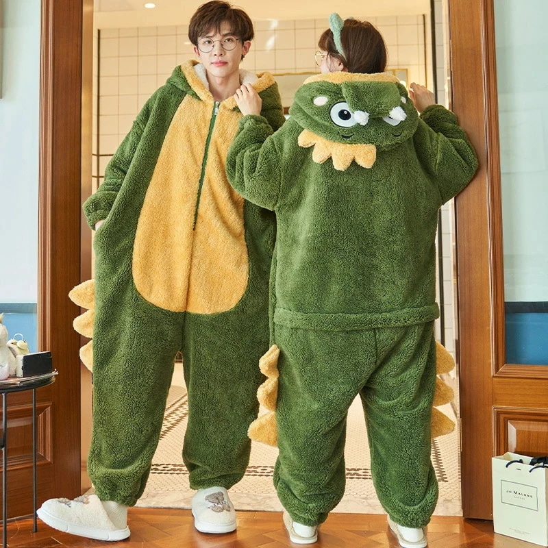 ルームウェアパジャマパジャマ 恐竜 着ぐるみパジャマ ルームウェア お揃い カップル モコモコパジャマ もこもこ 怪獣 着ぐるみ ワニ パジャマ 冬 レーディス ペア 修学旅行 恐竜 ペアパジャマ 動