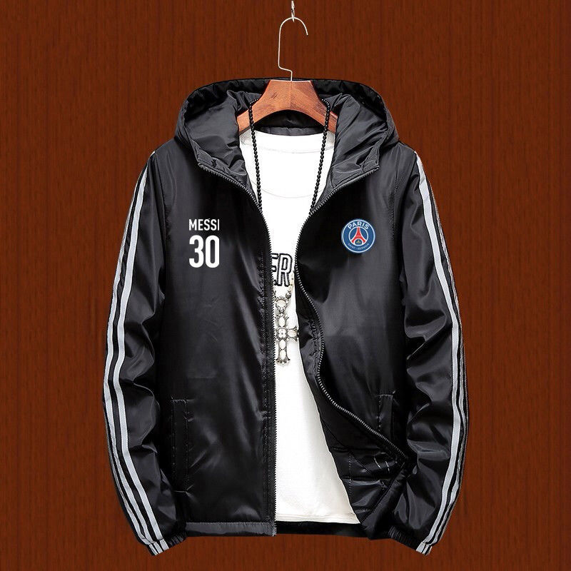 アウター フランス リーグ 1 パリ メッシ No. 30 ジャケット ウインドブレーカー 秋冬 パリ サンジェルマン ファンは厚手 コート