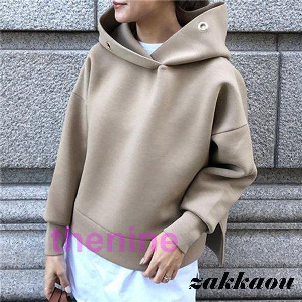 安い商品 今日だけ パーカー トップス レディース 長袖 スウェット フード フーディ Tシャツ tシャツ プルオーバー ゆったり 体型カバー カジュアル 30代 40代 秋 冬 シンプル 3枚購入で