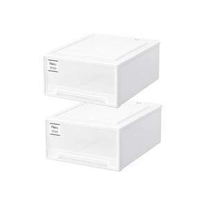 衣類収納/収納ケース クローゼット ワイド M-53 ホワイト 2個組 幅44cm キャスター対応 天馬 Fits フィッツケース モノ