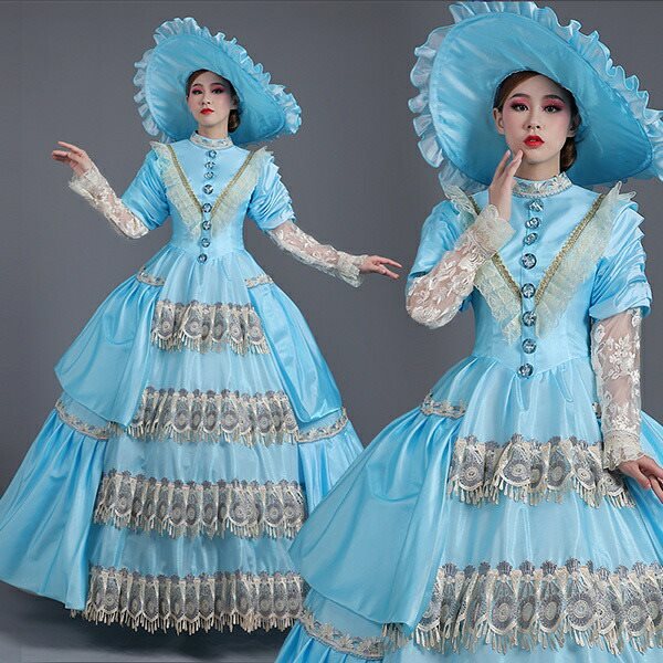 貴族衣装 中世ヨーロッパ ステージ 衣装 貴婦人 衣装 演奏会用ドレス ロングドレス 演奏会 舞台衣装 レース お姫様ドレス 貴族風 中世 ドレス イベント衣装 声楽 オペラ イベント プリンセスライ