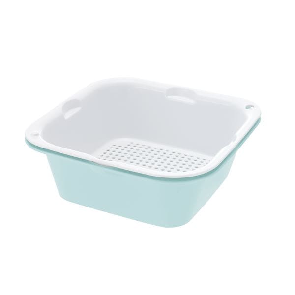 （まとめ） ザルバッとん/ざるバットセット ミントブルー 特盛 食洗機対応 キッチン用品 シェリー 20個セット