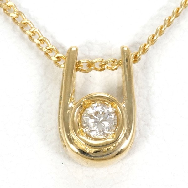 K18 18金 YG イエローゴールド ネックレス ダイヤ 0.05 約40cm ジュエリー 中古