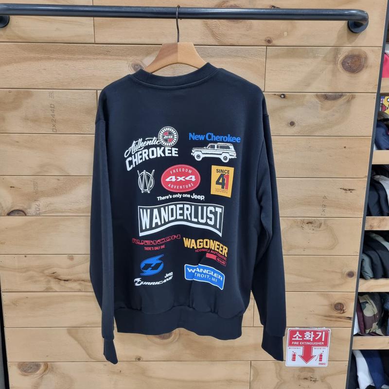 バックプリントマンツーマンTシャツ JP1TSU815BK