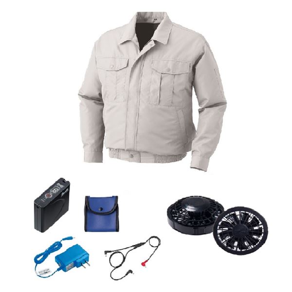 KU90540 空調服 ポリエステル製 FAN2200B/LISUPER1セット シルバー M