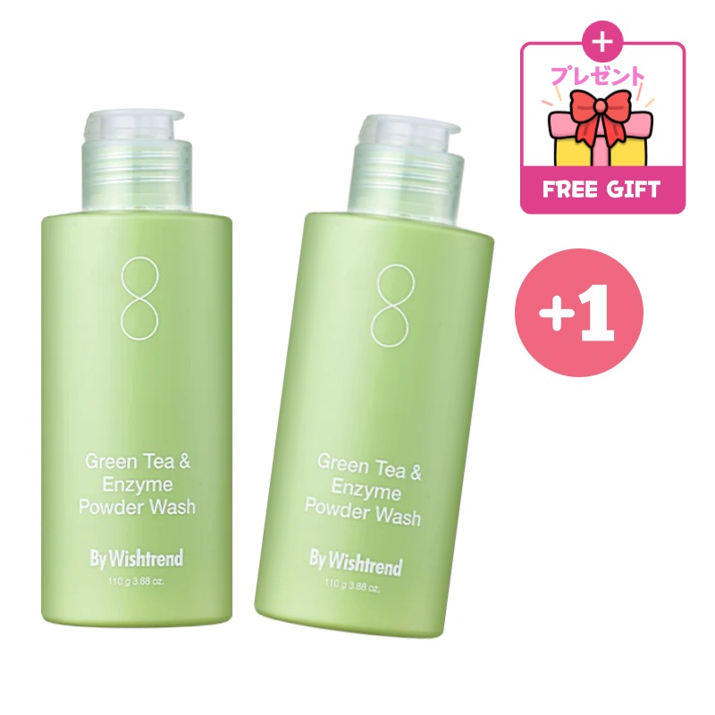 [1+1]グリーンティー&エンザイムパウダーウォッシュ 110g * 2個(酵素洗顔/酵素クレンザー/緑茶洗顔)メイク落とし 毛穴クレンジング