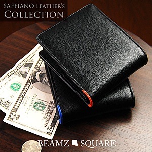 財布メンズ財布さいふ/お財布短財布ショートウォレットブランド：BEAMZSQUARE/ビームズスクエアー本革サイフ黒ブラックm-644RCP