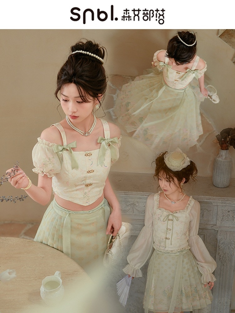 唐代紫檀画溝琵琶気質シフォンシャツスーツ新中国風改良馬面スカート森ガール族