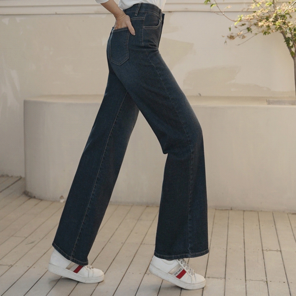 クリック&ファニー不快感除去ストレートデニムパンツ [SMLXLサイズ]