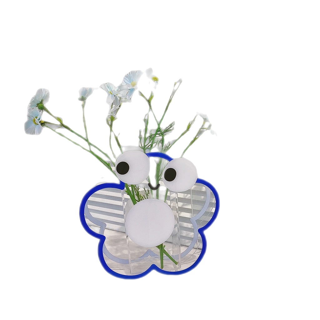北欧風アクリル花瓶可愛い小熊挿し花瓶幾何学アートリビングの置物花飾り瓶