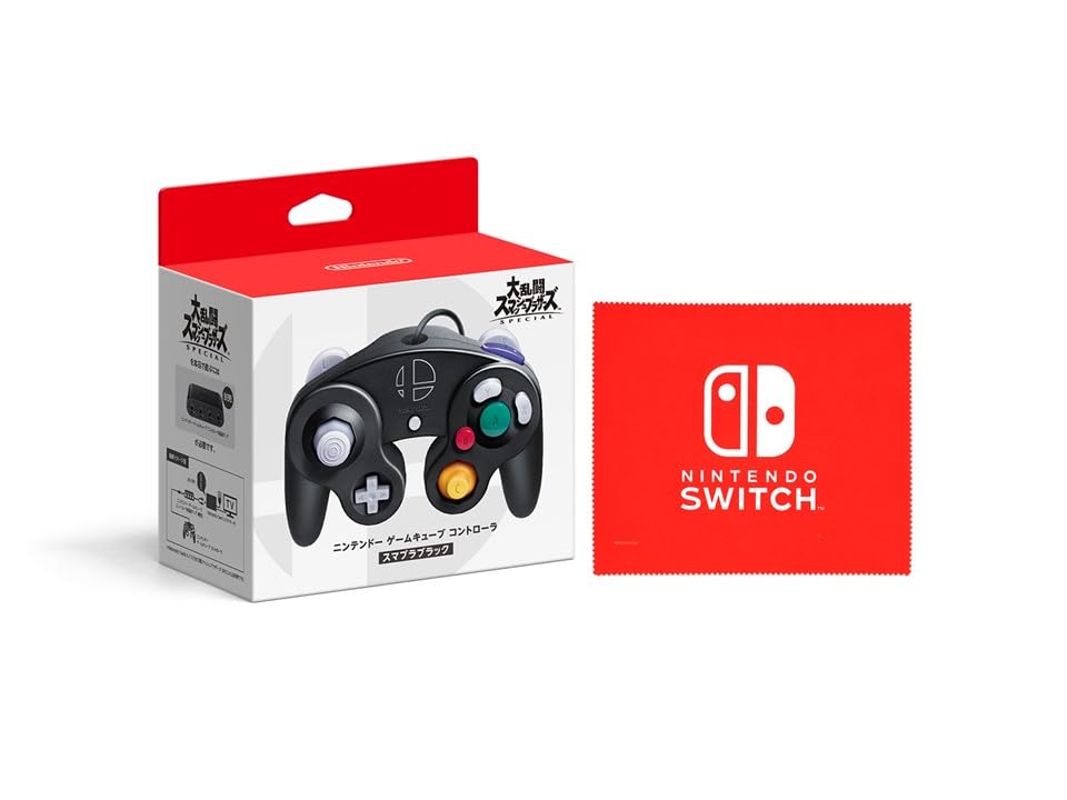 【任天堂純正品】ニンテンドー ゲームキューブ コントローラ スマブラブラック (【Amazon.co.jp限定】Nintendo Switch ロゴデザイン マイクロファイバークロス 同梱)