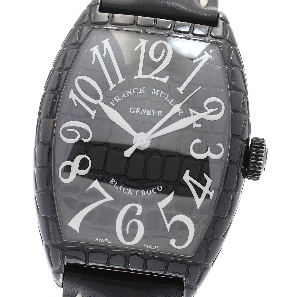 フランクミュラー FRANCK MULLER 8880SCBLKCRO トノーカーベックス ブラッククロコ 自動巻き メンズ 箱・保証書付き_891516【中古】