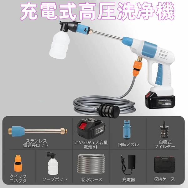 高圧洗浄機 コードレス 充電式 ハンディ クリーナー 強力 家庭用 洗車タオル 小型 電動工具 洗車 掃除 大掃除 水 清掃 業務用