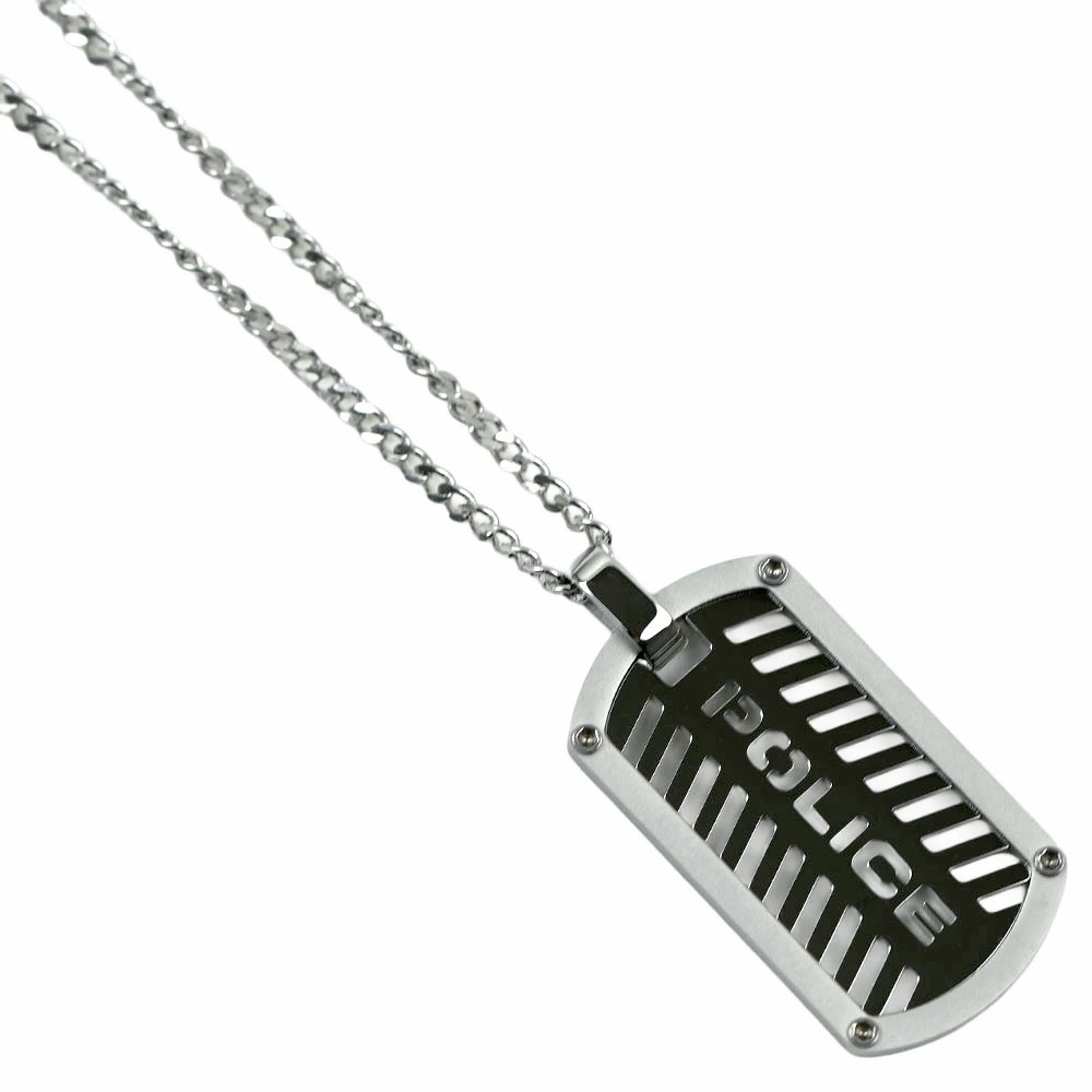 [訳ありアウトレット(箱に難あり)] ポリス ネックレス ペンダント プレート メンズ シルバー ステンレス アクセサリー POLICE PEAGN2211711