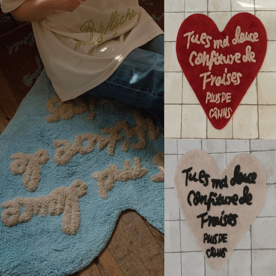 [HOTEL827] Heart Shaped Rug (3 COLORS)