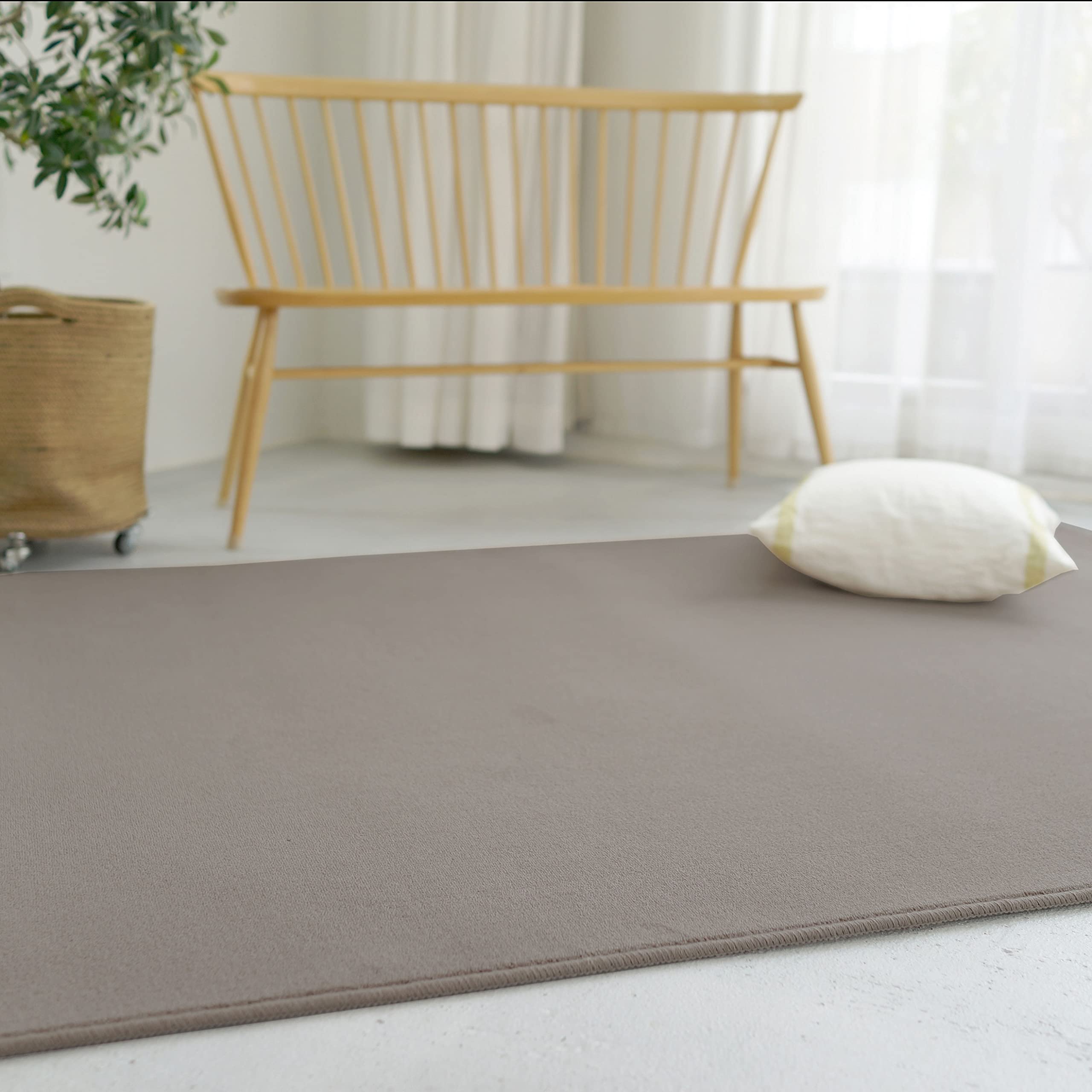 スミノエ(Suminoe) オーダーラグ アッシュブラウン 幅60cm ×長さ90cm WOOL REX 防炎 消臭