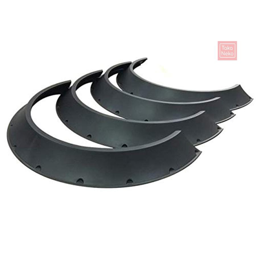 逆反り オーバーフェンダー 汎用 4枚 セッ ト 軽量 PP製/出幅 80mm 艶消し 黒 マット ブラック ワイド