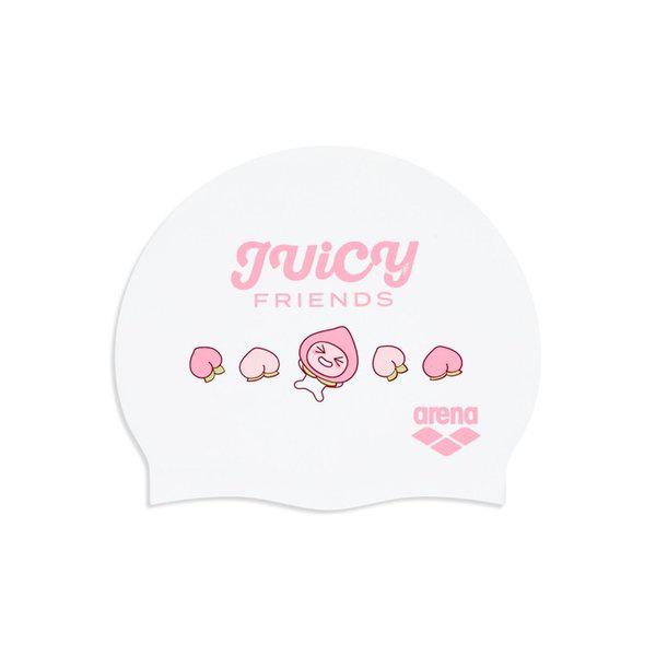 [カカオフレンズX] アピーチ桃シリコン水泳帽 A5AC1AC95WHT