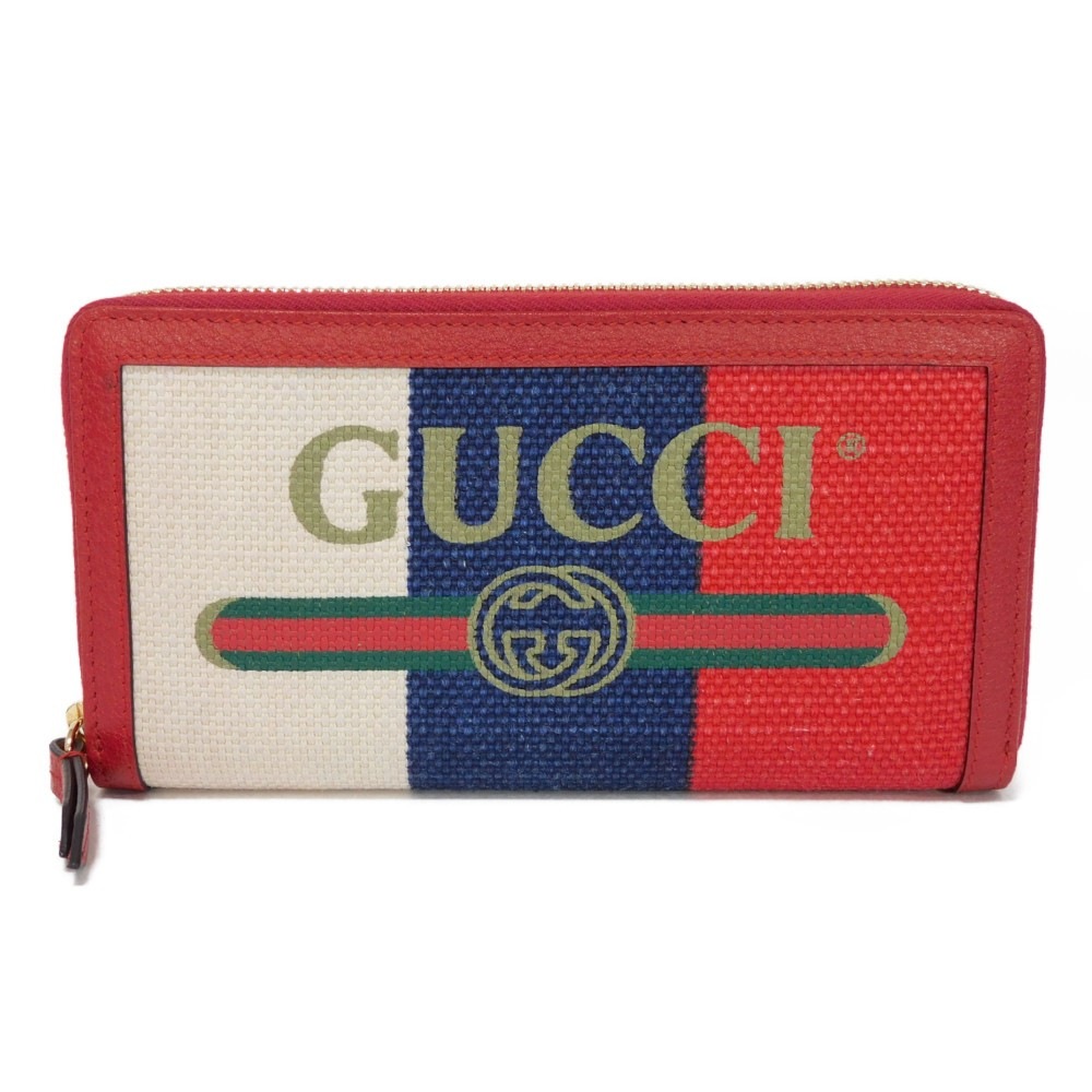 【中古】 長財布 インターロッキングG ウェブ 美品 バイアデラ ジップアラウンドウォレット ロゴ 524790 9SBCG 9093