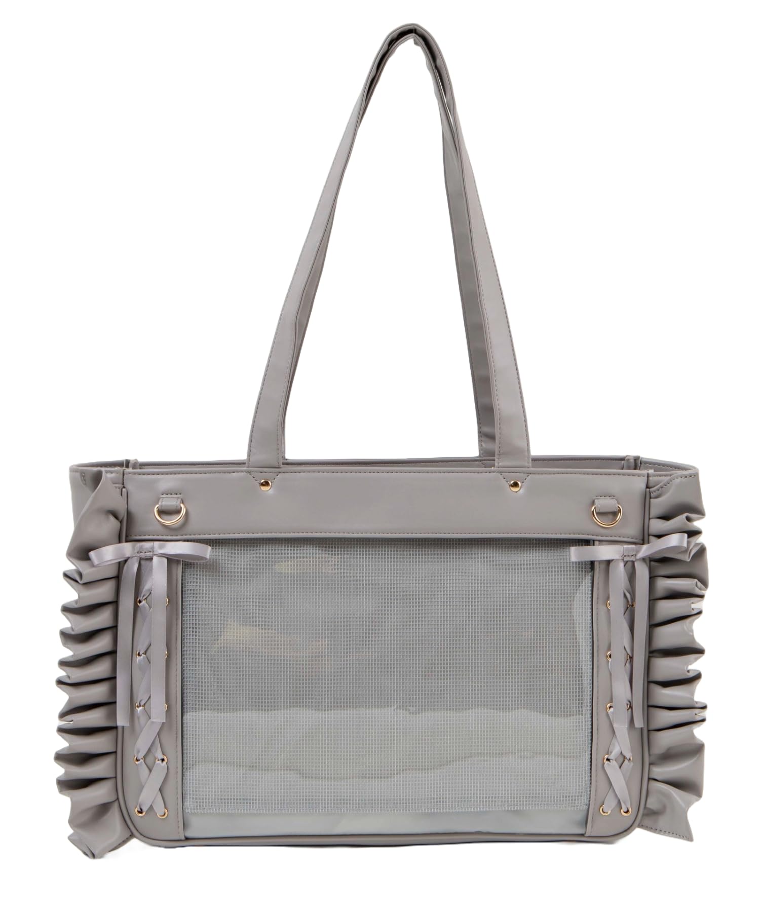 [ウィゴー] きらめき レースアップ フリル 痛バッグ 痛バ バッグ デコバッグ 鞄 クリアバッグ 多機能 推し活 推し活グッズ 推し活バッグ ライブ イベント プレゼント ギフト レディース F グ