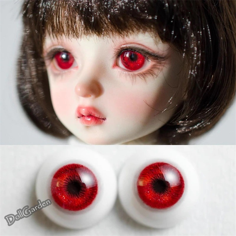 BJD 1/3 1/4 1/6 ドール アイ 赤色 石膏アイ 三白眼 8mm/10mm/12mm/14mm/16mm/18mm/20mm/22mm/24mm SD/MSD/幼SD球体関節人形用アイ