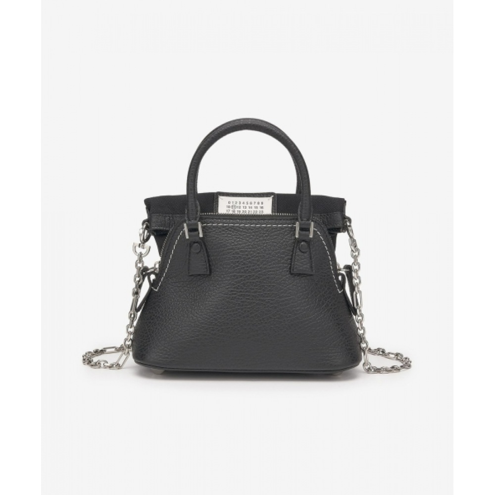 メゾンマルジェラマイクロ 5AC クラシックショルダーバッグ-ブラック/S56WG0081P4455T8013