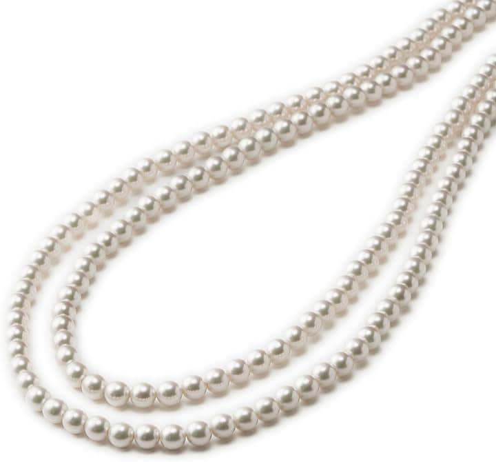 人工真珠の上級品 ナチュラルな質感 パールネックレス ロング 結婚式 フォーマル カジュアル 冠婚葬祭 日本製( ［06］ ［2連に重ねられる］ ［ホワイト］, ［06］ 100cm)