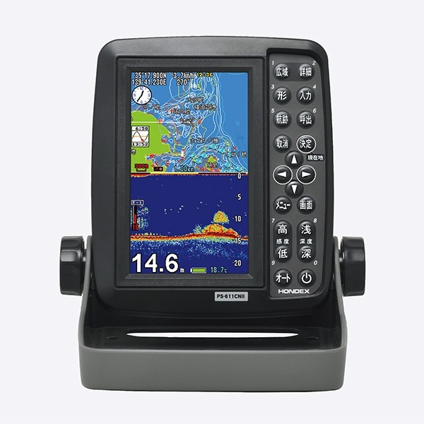 ホンデックス 魚探 ポータブルGPSプロッター魚探PS-611CN2 フィッシュポイントデータ入リ
