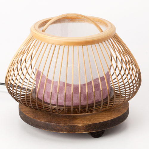 駿河竹千筋細工　行燈　行灯　小さな赤富士　静岡県伝統工芸品　伝統工芸士大村竹心坊 作 8,021円