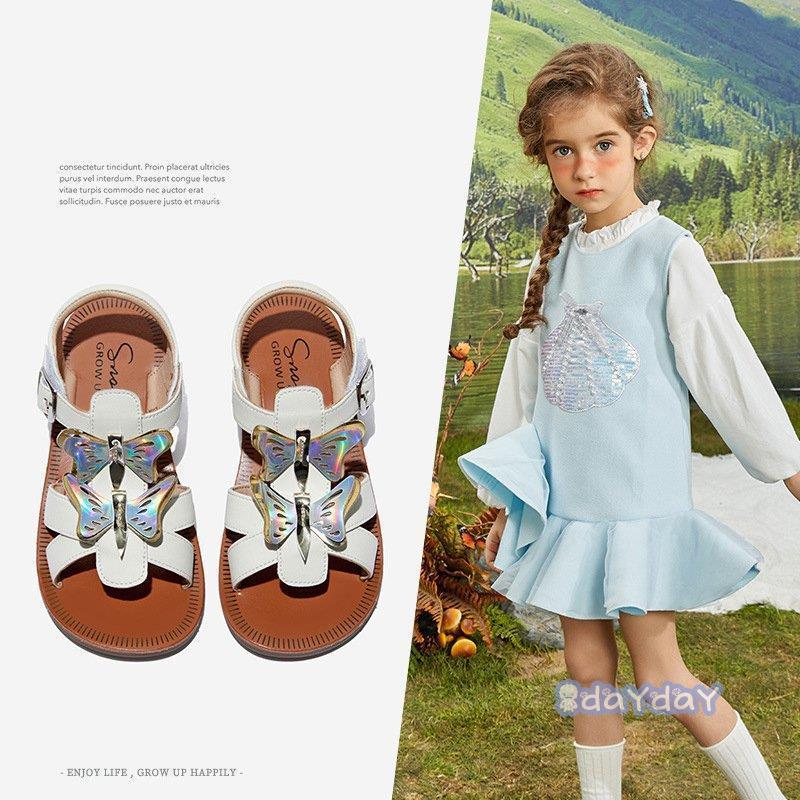 大流行のぺたんこ 可愛い 子供シューズ シューズ 女の子 歩きやすい チョウ 夏物 サンダル キッズ おしゃれ