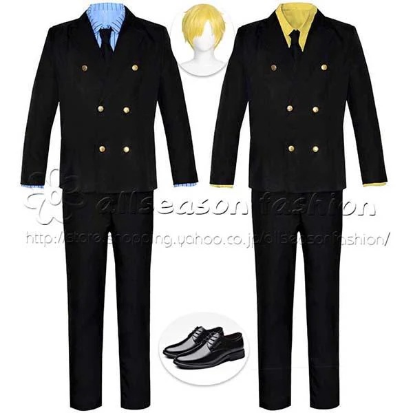 ONE PIECE（ワンピース）風 ヴィンスモーク・サンジ コスプレ衣装 ウィッグ 靴 コスチューム ハロウィン クリスマス 制服 大人 アニメ イベント