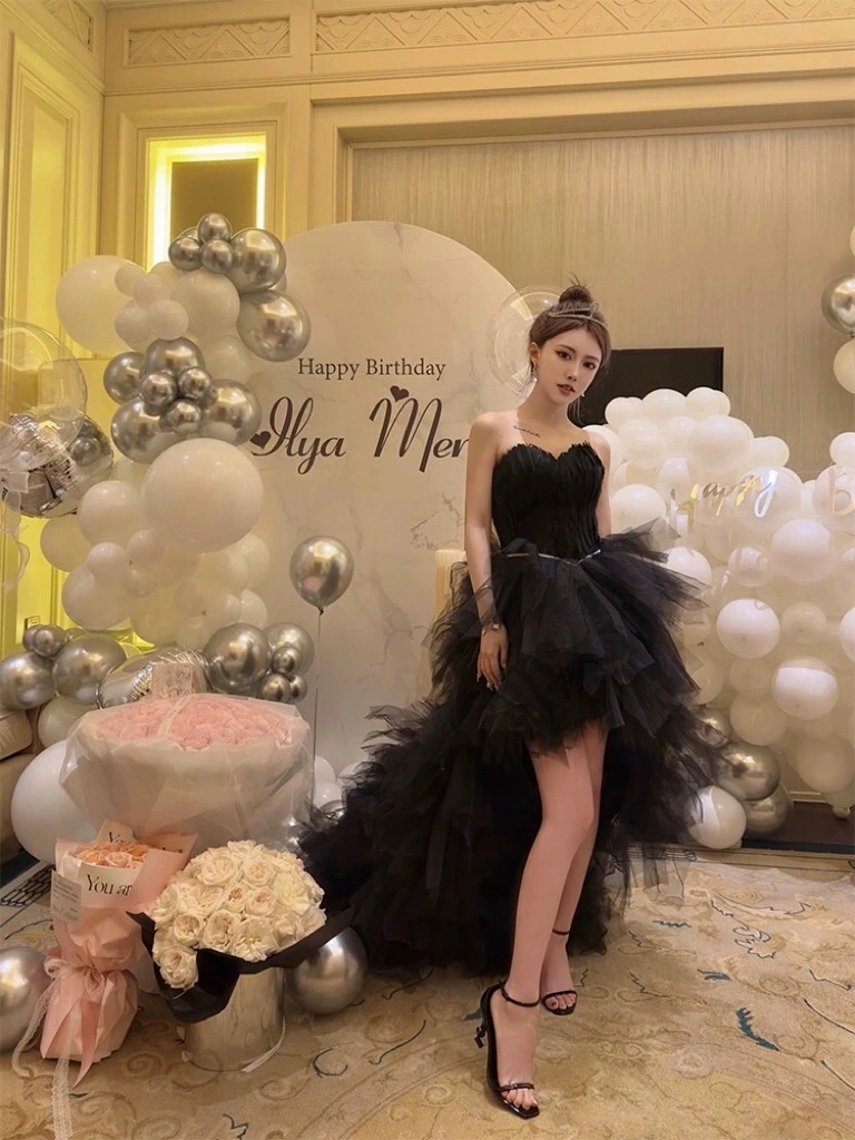 バレエガール フェザーテール イブニングドレス スモールドレス プリンセススカート チューブトップ 8,430円