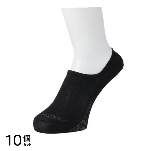 ココピタ さらっと実感 レディース スニーカー丈 無地 23～25cm 1足入 (ブラック) 10個セット