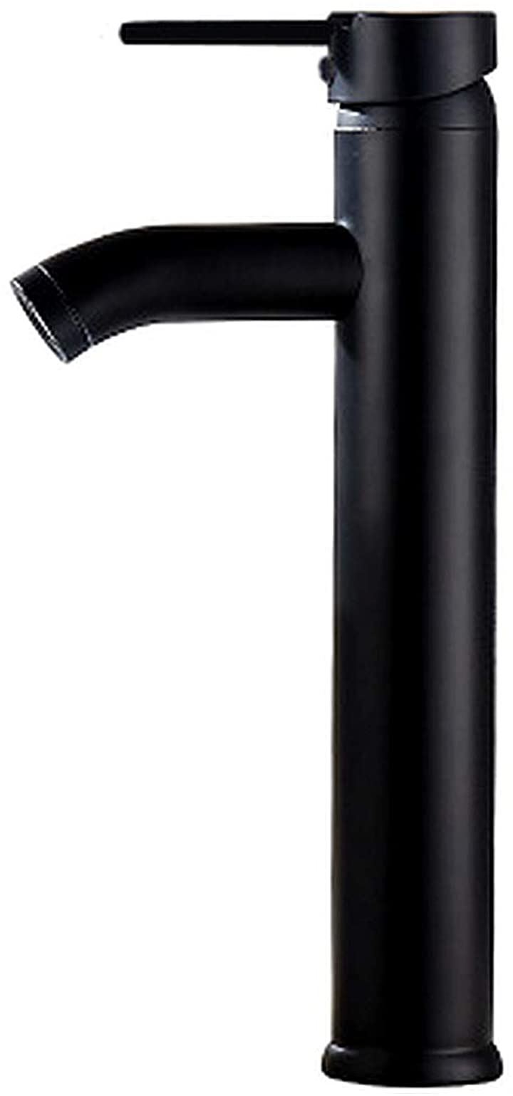 洗面用 アンティーク 混合水栓 蛇口 シングルレバー 洗面台 ロング水栓 立水栓 手洗いボウル用 手洗い鉢 トール水栓 SK231(ブラック, 30cm/ブラック)