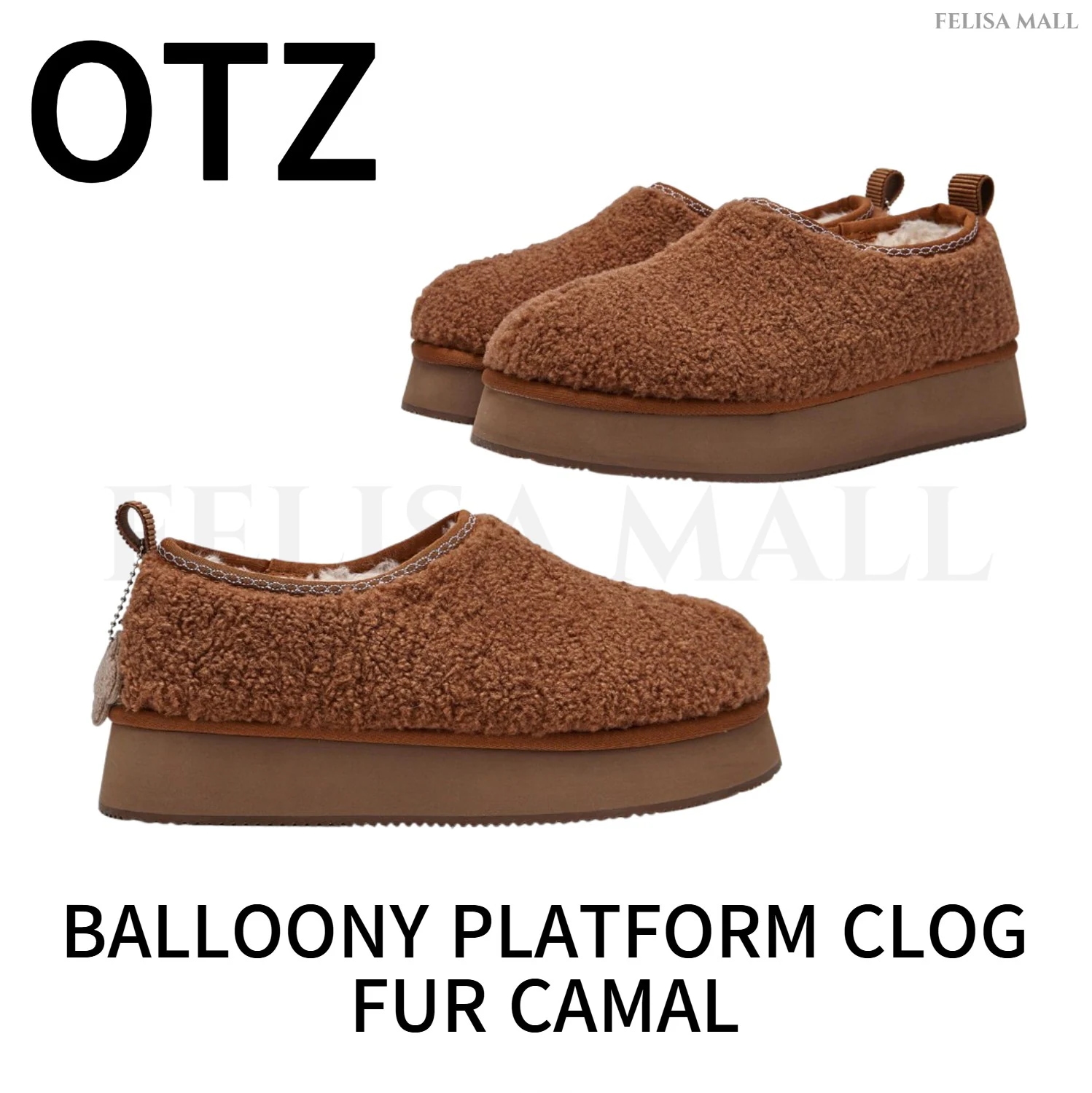 [OTZ] BALLOONY PLATFORM CLOG FUR CAMAL 韓国人気 冬用厚底ブーツ