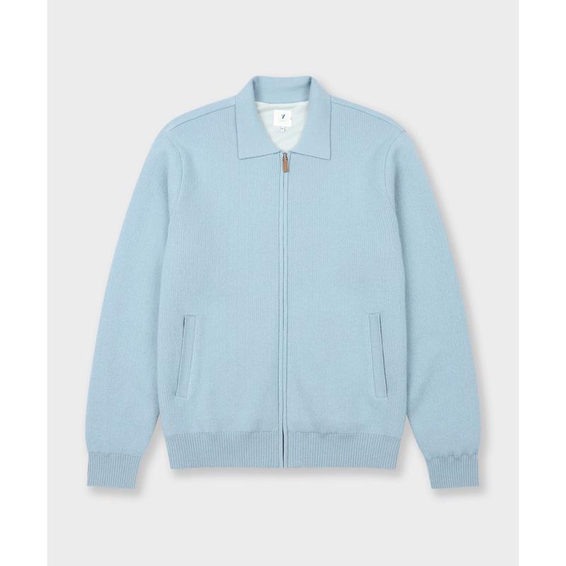 [メンズニット] ウール/カシミア混紡ウィンドブレーカージップアップYJ4WCD454BL