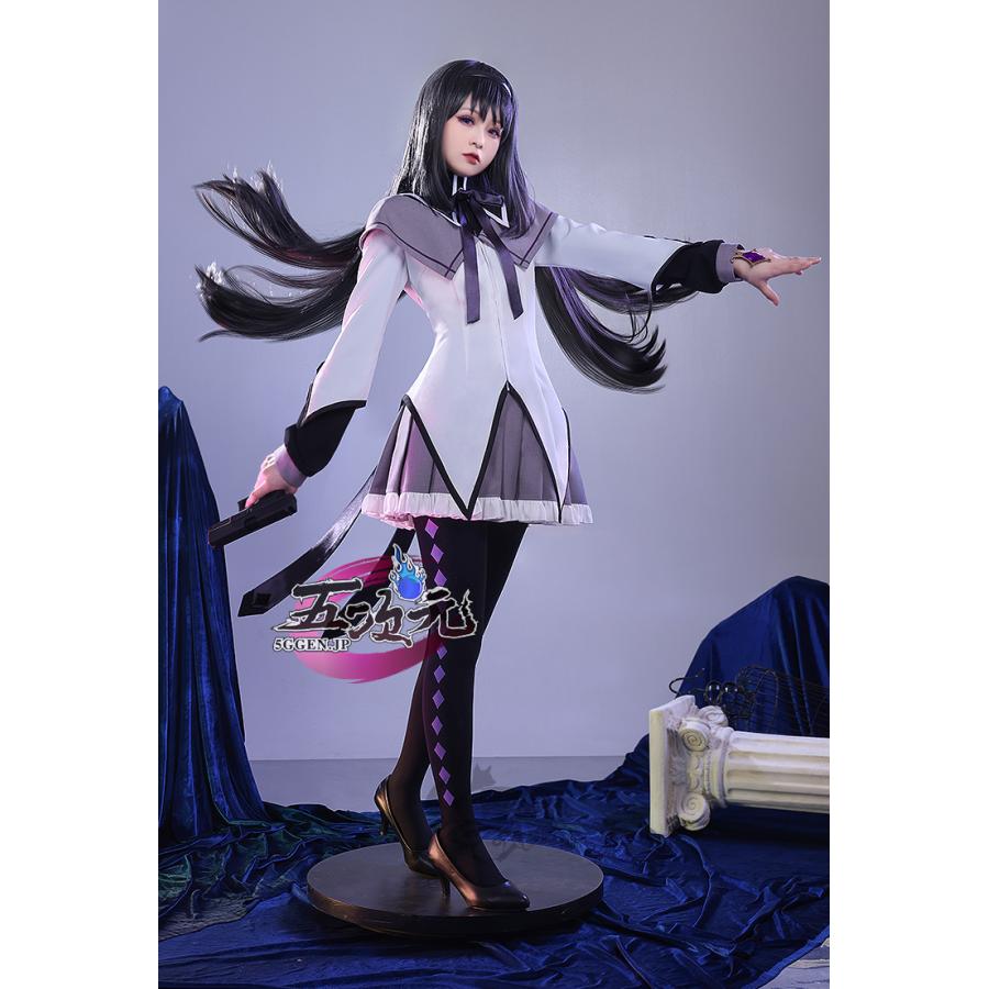 即納あり 三分妄想　魔法少女まどかマギカ コスプレ　コスプレ　暁美 ほむら　衣装　ins大人気 ウィッグ　髙!品!質