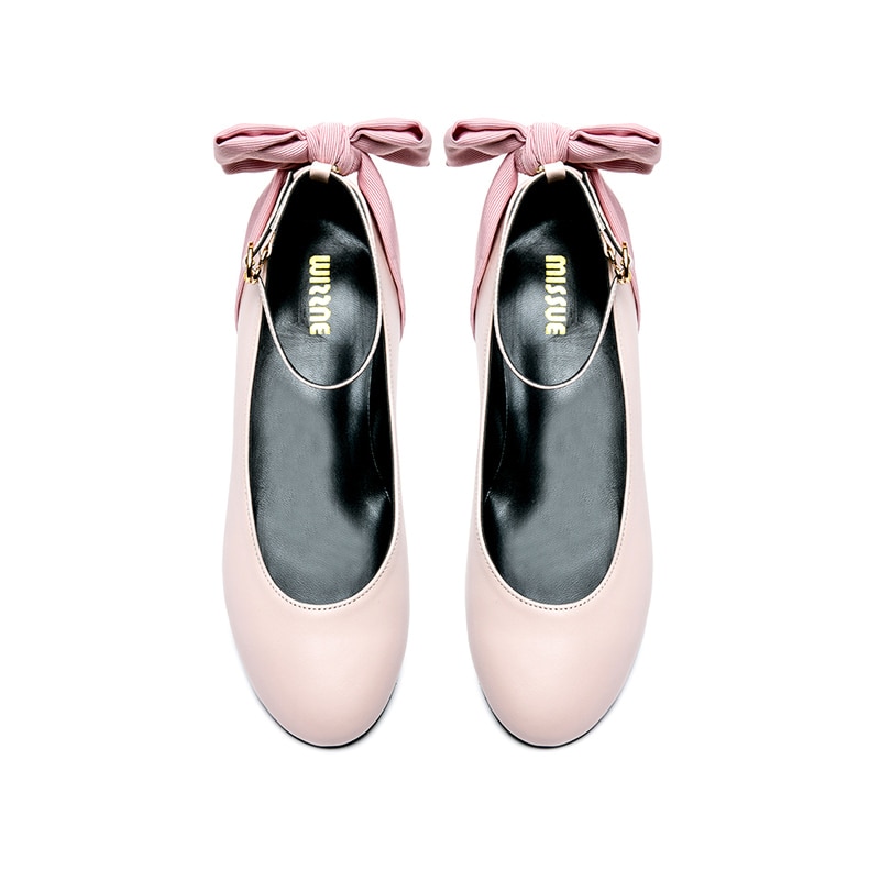 ポイントリボンシューズ[ベイビーピンク]