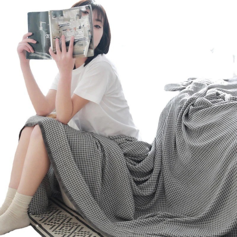 柔らかい おしゃれ 無地 ボヘミア風 肌掛け 夏掛け やわらか コットン ポリエステル タオルケット