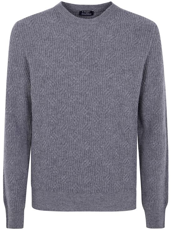 BARBA Men Sweater 25201 BR05 7240 9004 MEDIUM GREY